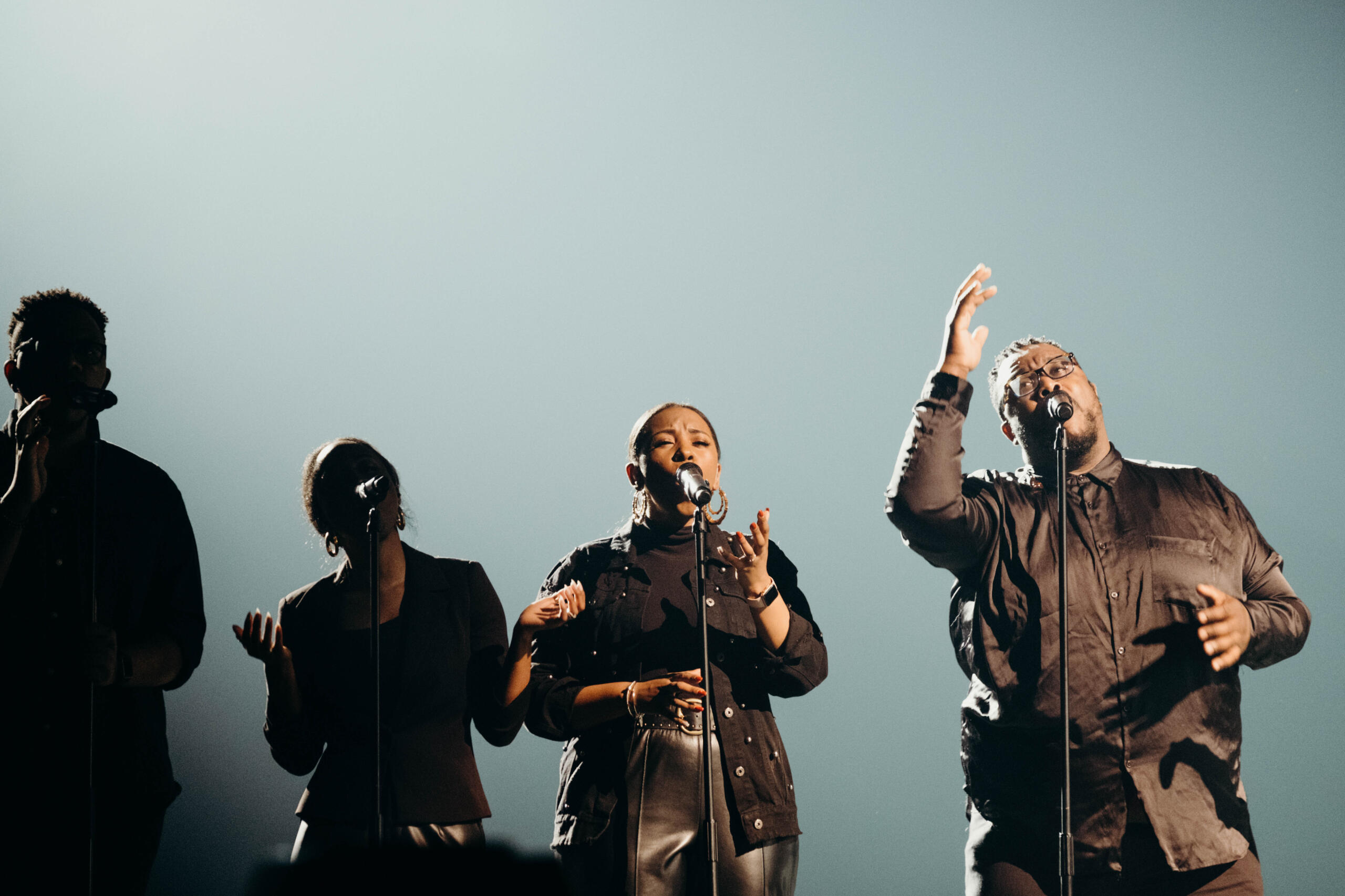 backup singers backup singers on stage during a concert