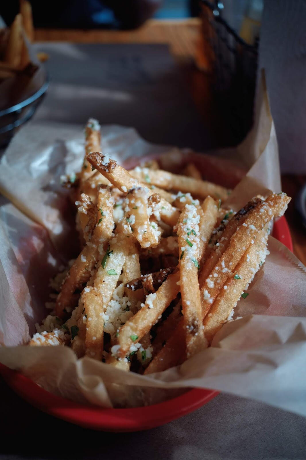 fries parmesan truffle fries in a basket