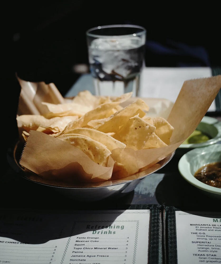 tortilla chips a basket of tortilla chips