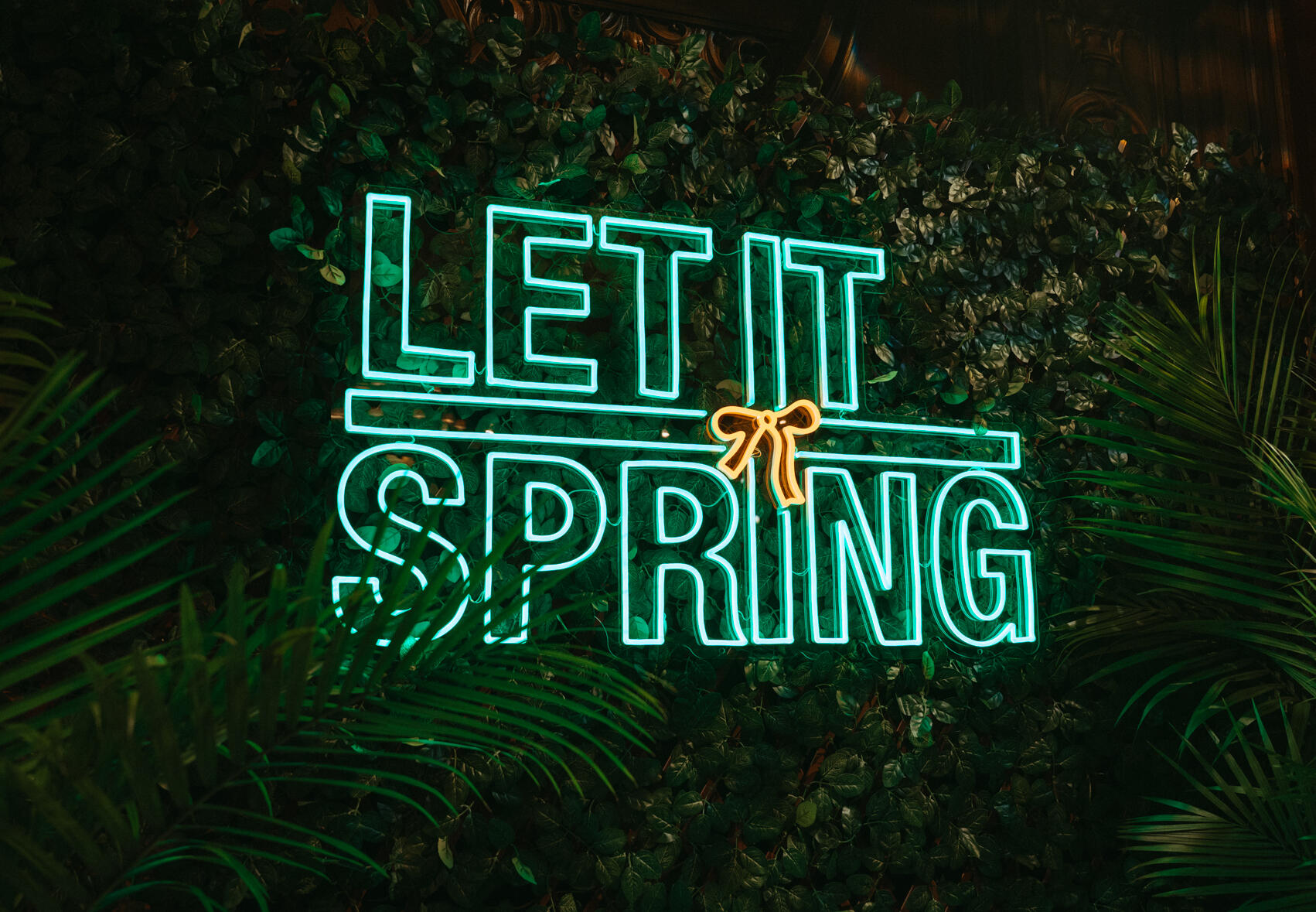 let is spring a neon sign that says let it spring